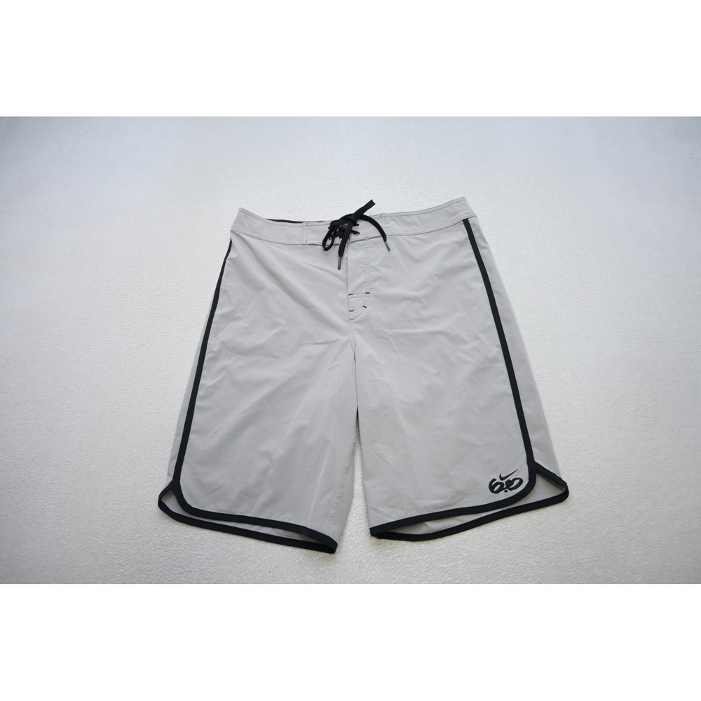 Nike 6.0 Board Shorts Mens 32 Gray‎ Excellent Athletic Swim Trunks Lace Up Trim